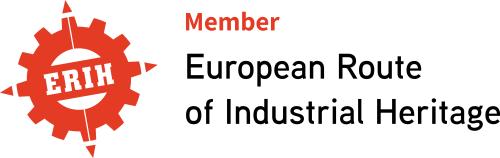 kuvassa on hammasratas jossa lukee erif ja teksti european route of industrial heritage.