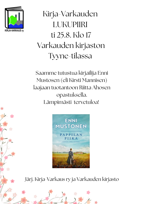 Lukupiiri kirjastolla elokuussa 2026 