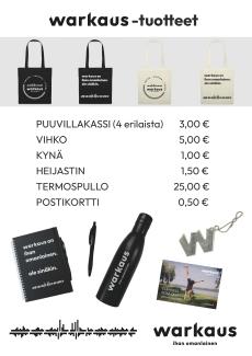 tuotteiden hinnasto.