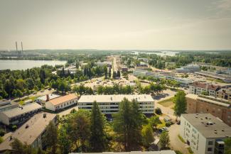 Varkauden näkymät vesitornin katolta.