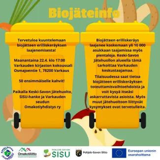 Roskiksia, perunan kuori, omenana kara, porkkanan pää, 