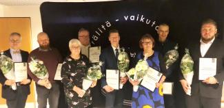 Itsenäisyysjuhlassa 2024 palkitut yhteiskuvassa