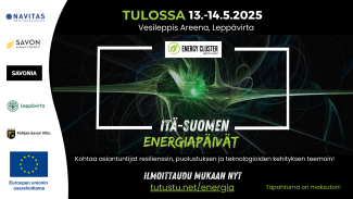 Itä-Suomen Energiapäivät 13.-14.5.2025 Vesileppis Areenalla Leppävirralla, Ilmoittautuminen on auki.