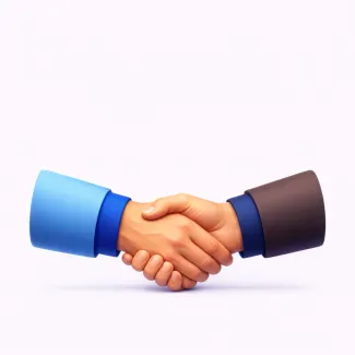 kuvituskuva aiheesta työntekijöiden rekrytointi. Kädenpuristus