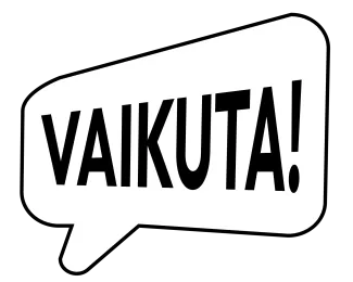 Vaikuta! -tekstillä oleva puhekupla.